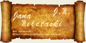 Jana Miletaški vizit kartica